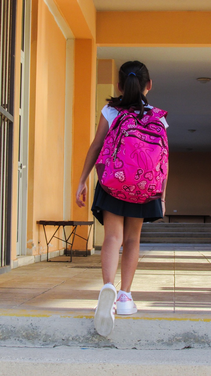 Rentrée scolaire : cartable et dos des enfants